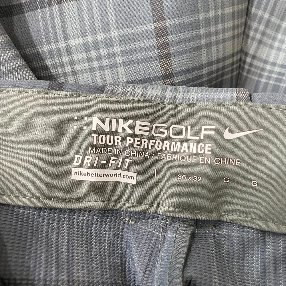 Nike Golf Tour Performance Active Pants‎ 36 x 28 Gray Plaid Dri-Fit Lightweight